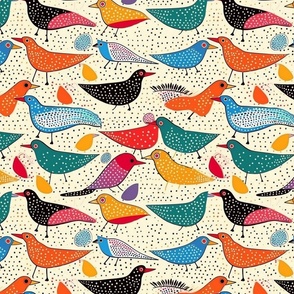 pop art polka dots birds of whimsy