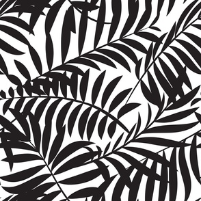Palm leaves | Large | Black and white