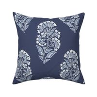 Lola block print Floret BM Jet Blue LARGE SCALE