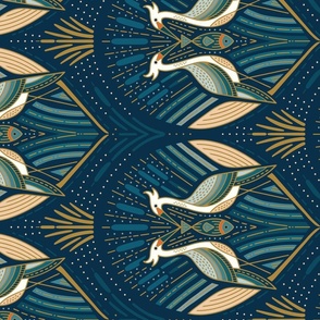 Art Deco Herons Rotated | lg.