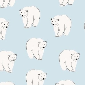 Medium Polar bears on ice blue 9x9 