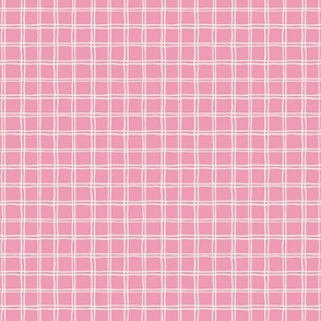 wonky check pink and cream