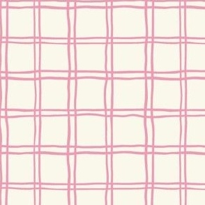 wonky check pink on cream