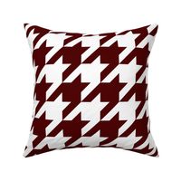 FS Maroon and White Large Scale Houndstooth Check