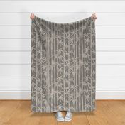 Gray Bamboo Textured Linen Wallpaper - Chic Boho Zen Decor