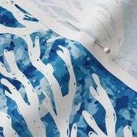 tie dye coral indigo ocean ice dye bohemian beach house fabric