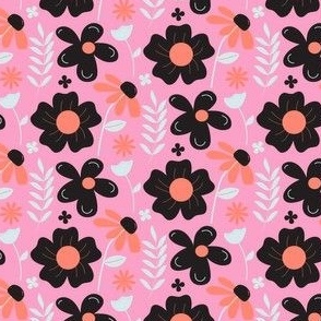  Floral design on pink background