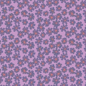 line work floral lilac