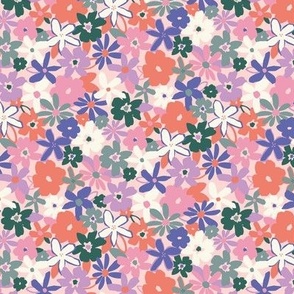 busy floral on baby pink