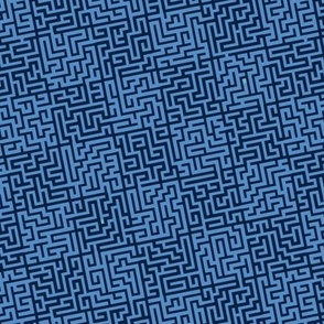 Checkerboard Maze C - sapphire blue