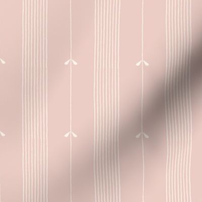 Small_Hand Drawn White Butterflies and Stripes on Light Dusty Pink Background