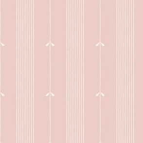 Small_Hand Drawn White Butterflies and Stripes on Light Dusty Pink Background