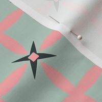 Gray Mint Green and Pink Geometric Pattern