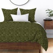 Boho stripes dark green beige