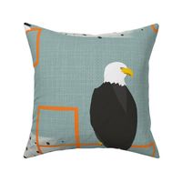 Bald Eagles Abstract - Grey Blue Large Scale