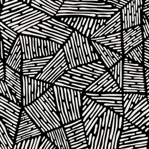 (L) striped boho mosaic - boho blender in black and white