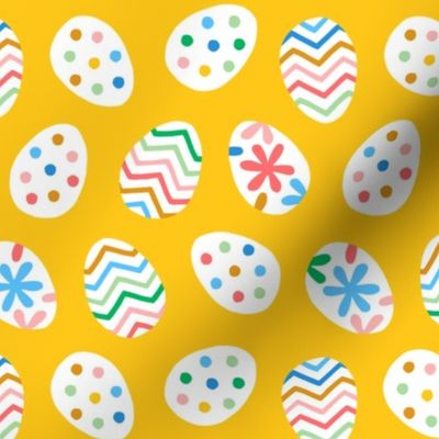 Easter Fun Eggs on yellow
