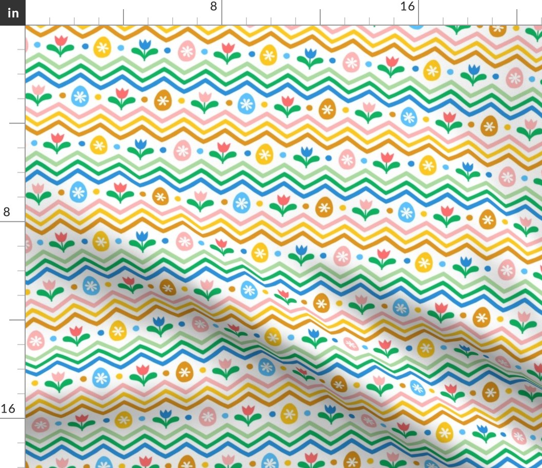 Easter Fun Zigzag on white