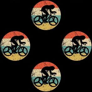 Retro Cycling Bike Cyclist Sports Icon Repeating Pattern Black