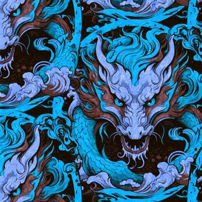 Blue Chinese Dragon