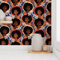 African American black women WB24 navy and orange large scale