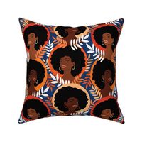 African American black women WB24 navy and orange large scale