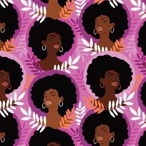 African American black women WB24 purple and orange medium scale