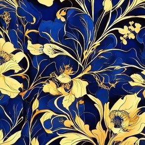 gold and blue flowers