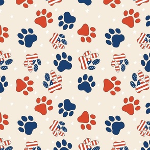 4th of July Paws, Dog Paws, July 4th Pets, Red White and Blue, America, USA, 4th of July Dog, Patriotic Dog 