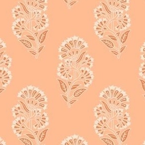 Lola block print Floret Peach Fuzz Pantone SMALL SCALE