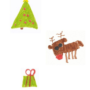 Christmas Reindeer Tree and Present