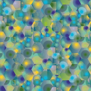 Hexagon-Blue-Yellow-Small