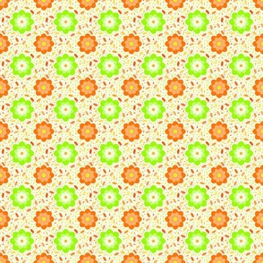 Summer Has Arrived Flowery Fun in Orange Lime on White