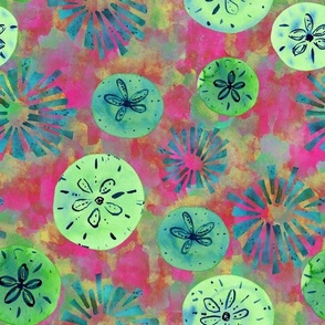 Sand Dollars Green Pink