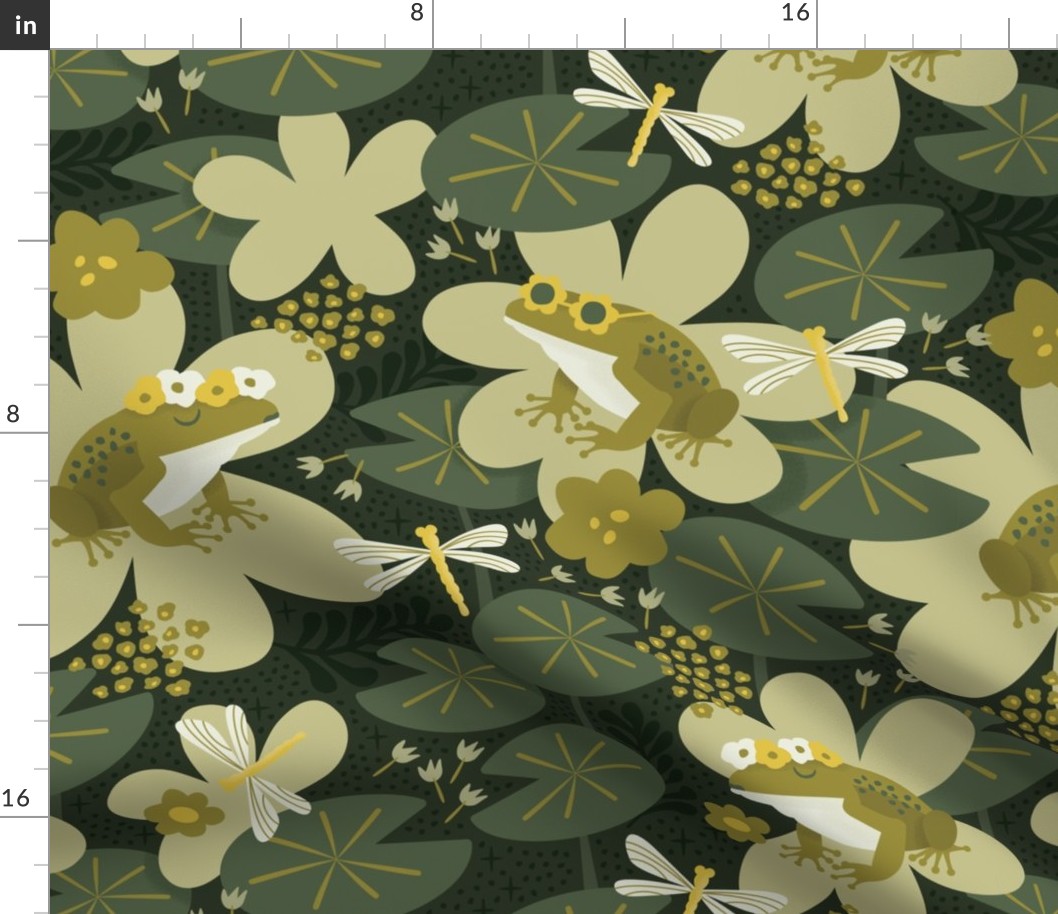 Flower Power Frogs — in Green, Yellow, and Cream