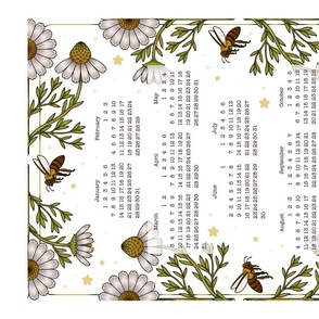 2024 Calendar - Chamomile and Bees 