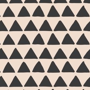 geometric desert peaks in slate (large)  | black and cream boho summer triangle print