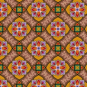 Persian flowers on a twisty grid