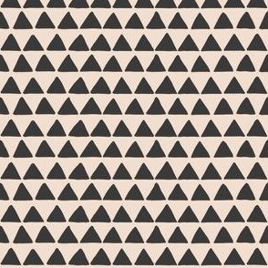 geometric desert peaks in slate (small)  | black and cream boho summer triangle print
