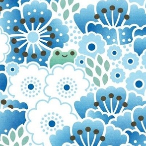 M - Peekaboo Frogs Blue