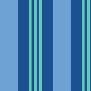 Candy Cane Stripes (Large) - Pantone Nautical Blue, Little Boy Blue, Bermuda Green  (TBS205)