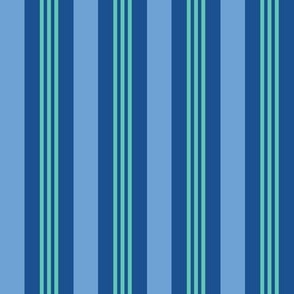 Candy Cane Stripes (Medium) - Pantone Nautical Blue, Little Boy Blue, Bermuda Green  (TBS205)