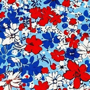Abstract Patriotic Floral (Large Scale)