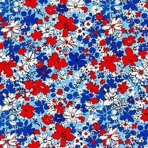 Abstract Patriotic Floral (Medium Scale)