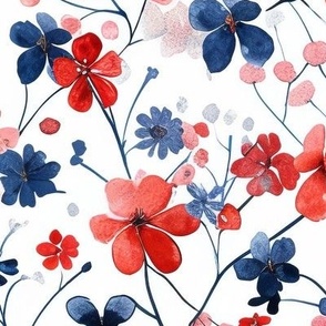 Pretty 4th of July Floral (Large Scale)