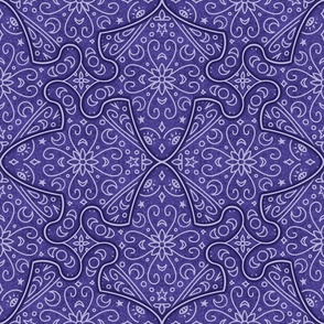 Floral Frog Tiles Violet Purple