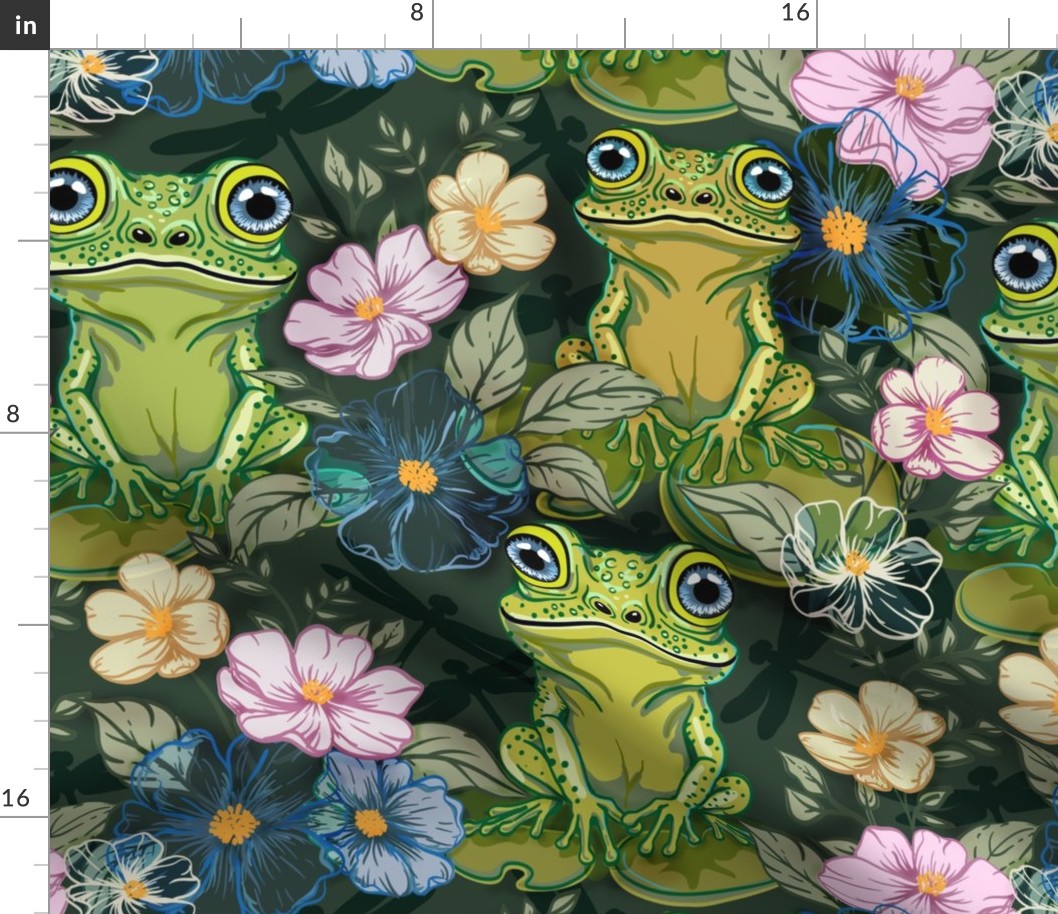 Frogs and flowers