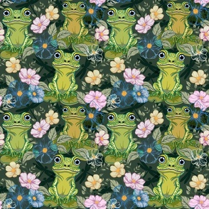 Frogs and flowers