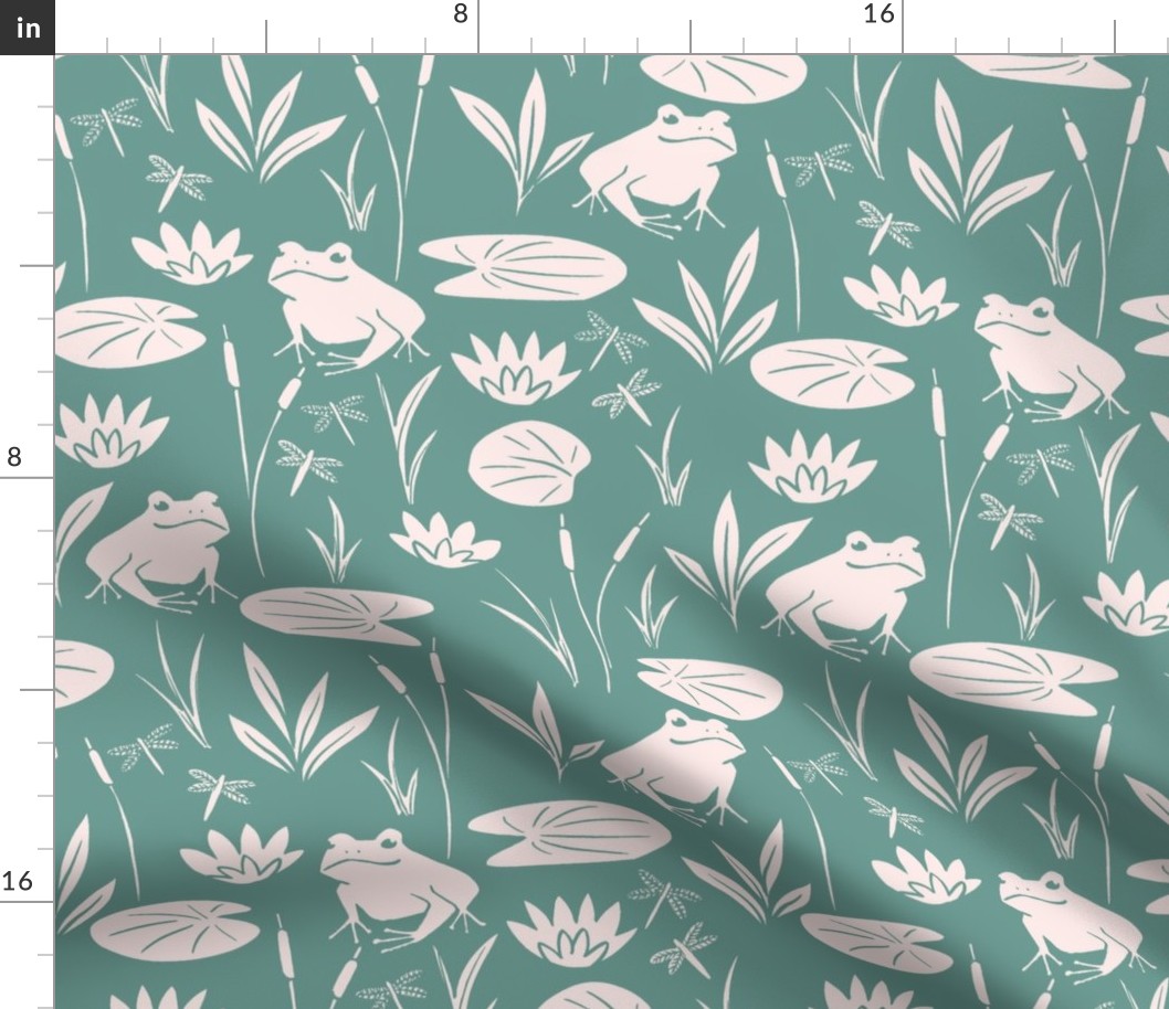 Frog Pond and Lily Pads in Teal
