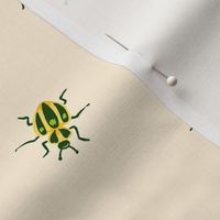 Beetles on Soft Yellow (Medium Scale)